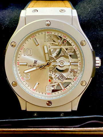 Hublot wristwatch (Hublot Geneve Leather Strap)