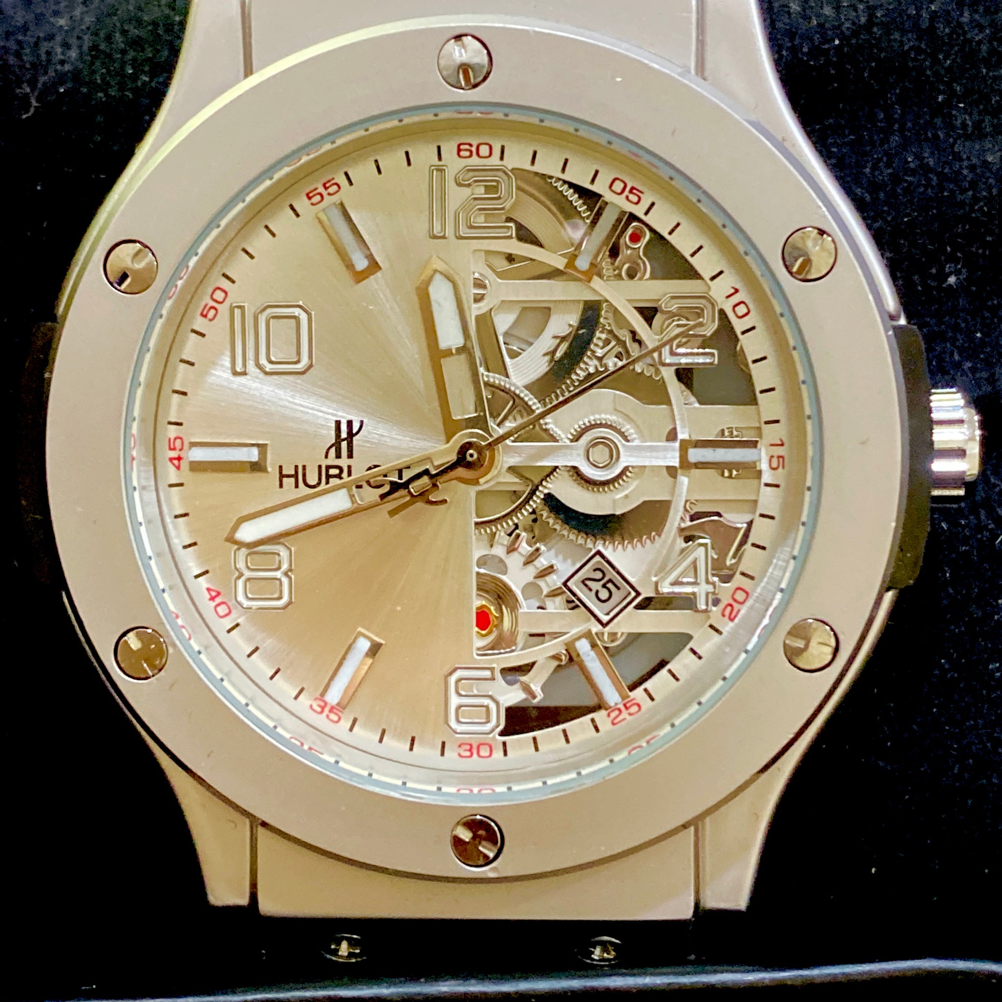 Hublot wristwatch (Hublot Geneve Leather Strap)